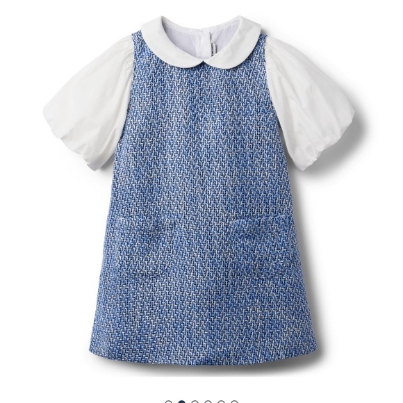 BOUCLE BUBBLE SLEEVE DRESS - Picture 2 of 5